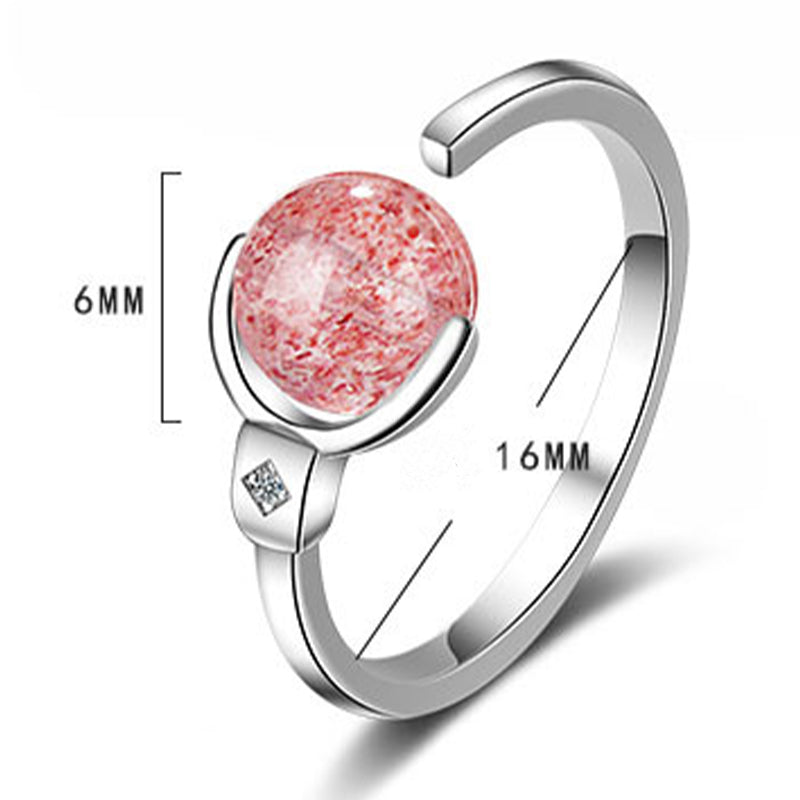 6mm Pink Crystal Soothing Ring Promoting Self-Love