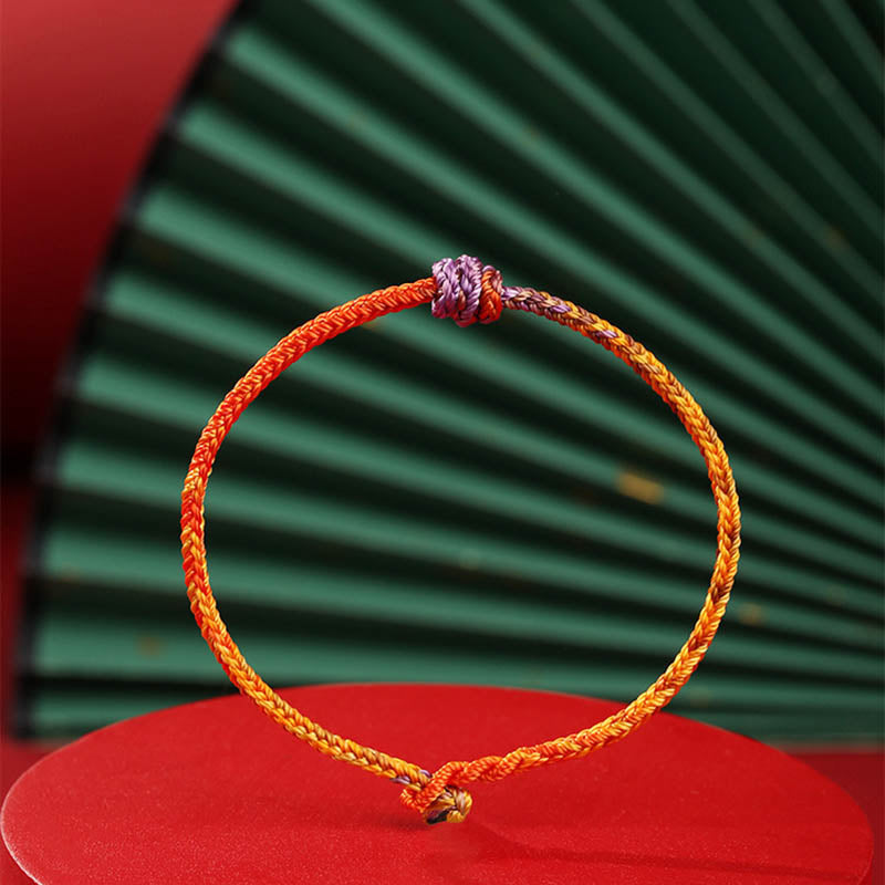 Colorful Purple Gold Red Braided Rope Bracelet for Balance