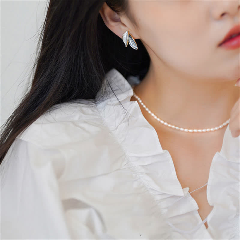 Copper Leaf Design Spiritual Earrings for Luck and Healing