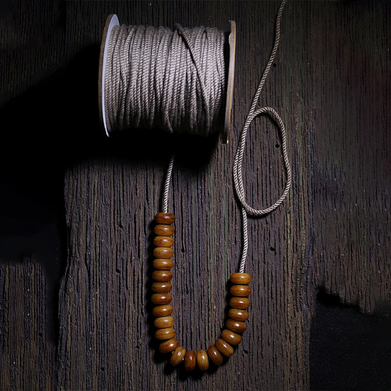 Yak Bone Protection Bracelet with Three-eyed Dzi Bead - 108 Beads