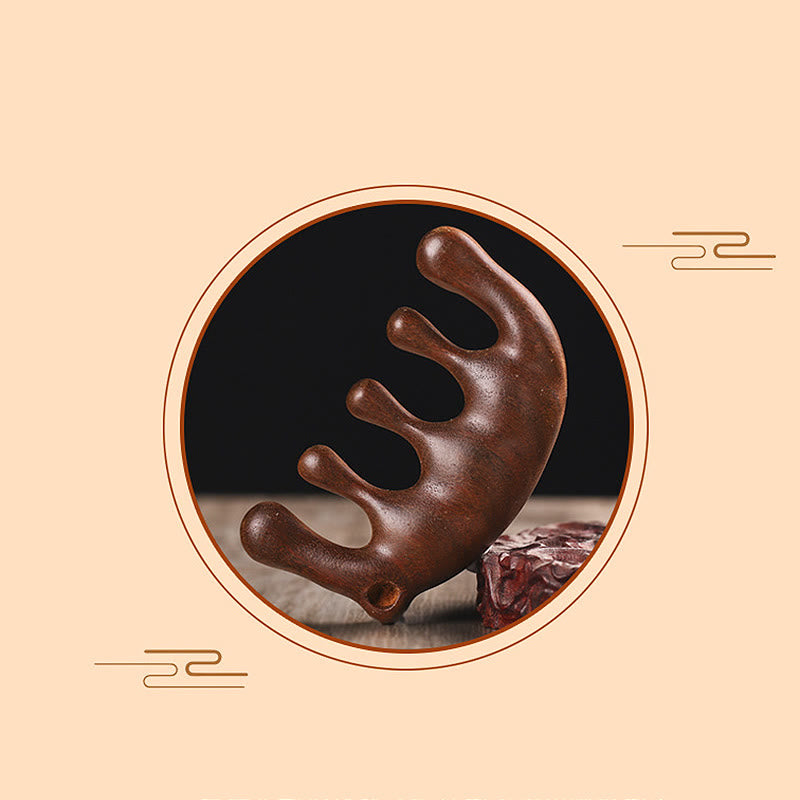 Green Sandalwood Tassel Massage Comb for Soothing Relaxation