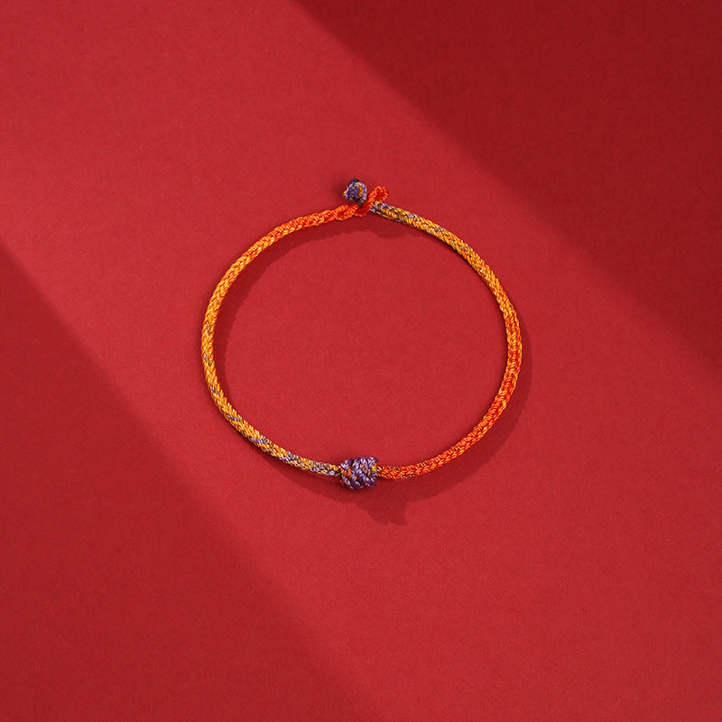 Colorful Purple Gold Red Braided Rope Bracelet for Balance