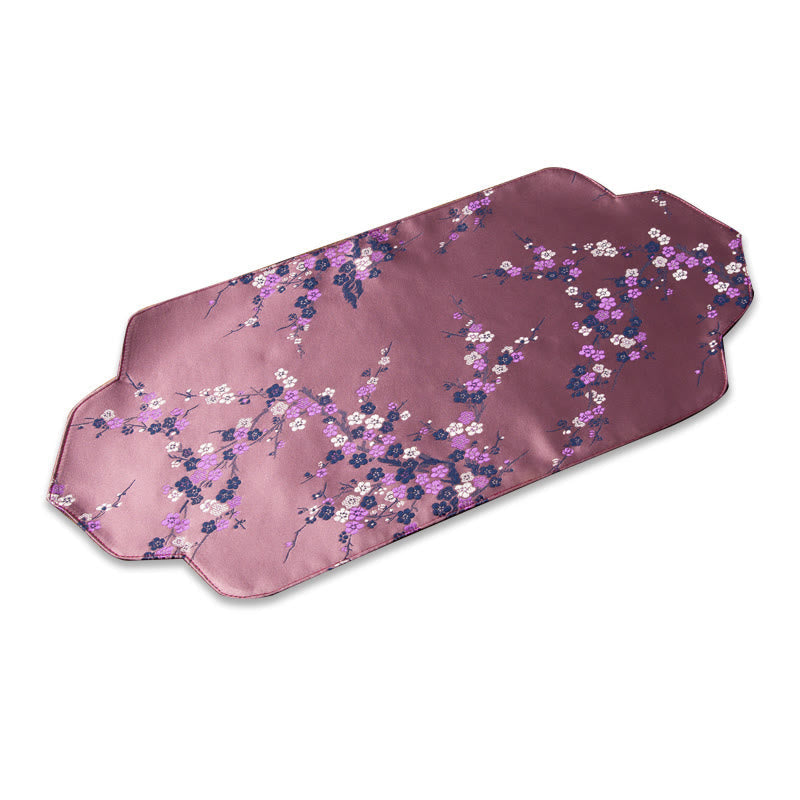 Sea Wave Bamboo Plum Blossom Brocade Tea Mat 48x22cm Zen Decor