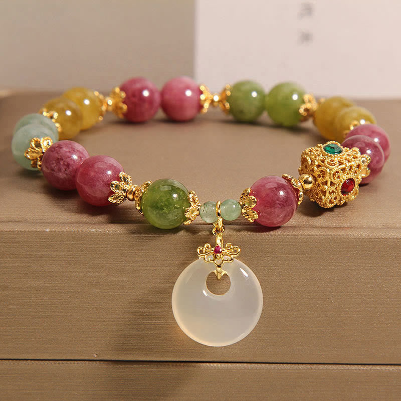 Colorful Tourmaline Peace Buckle Wisdom Bracelet
