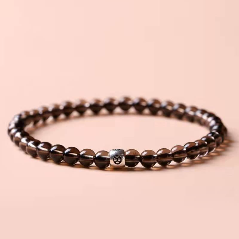 6mm Black Obsidian and Smoky Quartz Purification Bracelet