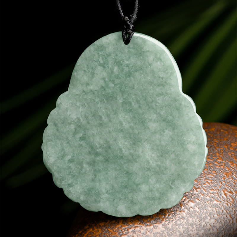 Laughing Buddha Natural Jade Abundance Necklace Pendant