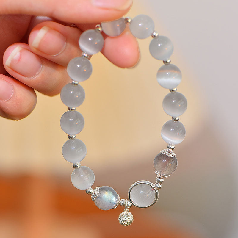 8mm Cat Eye Moonstone Love Bracelet for Support