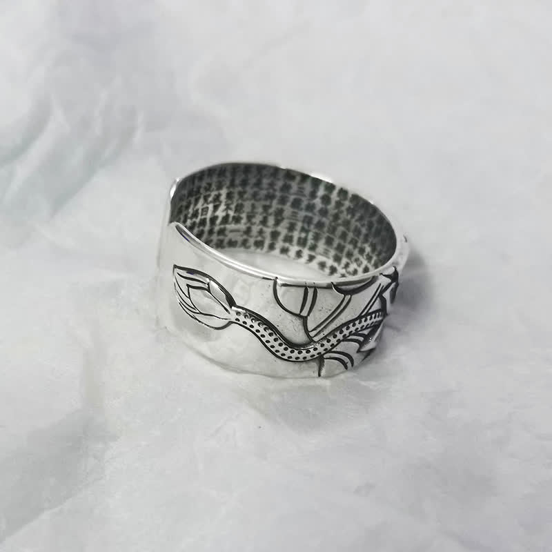 Lotus Ring in 999 Sterling Silver | Protection & Balance