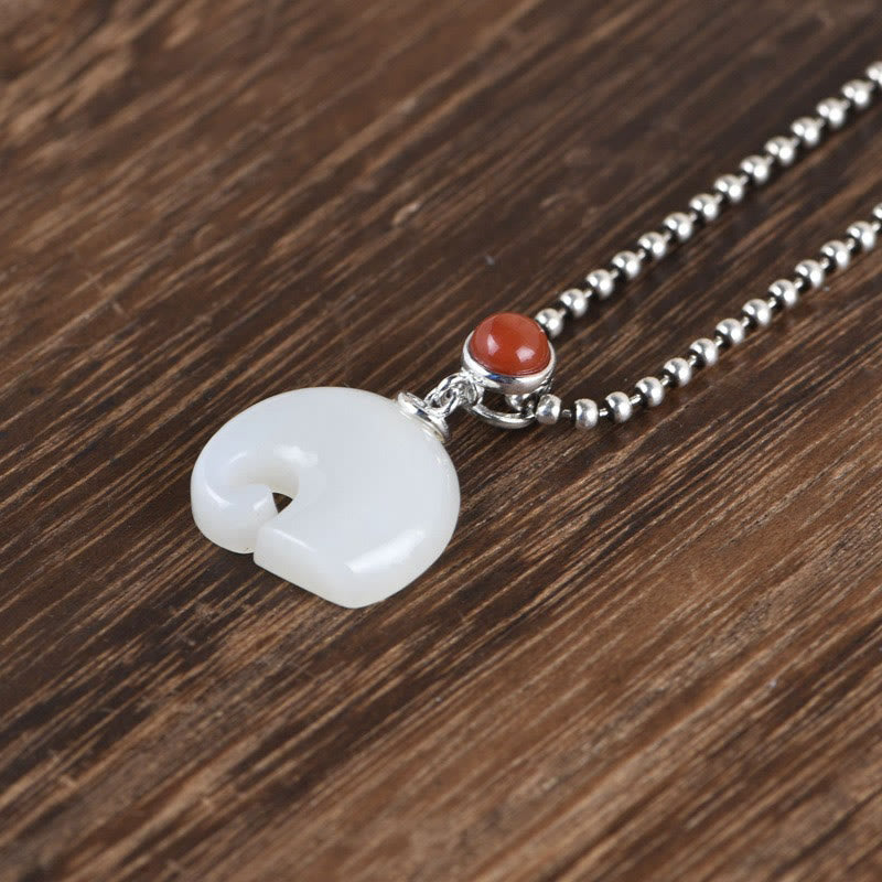 Elephant Hetian Jade 925 Silver Abundance Jewelry Set