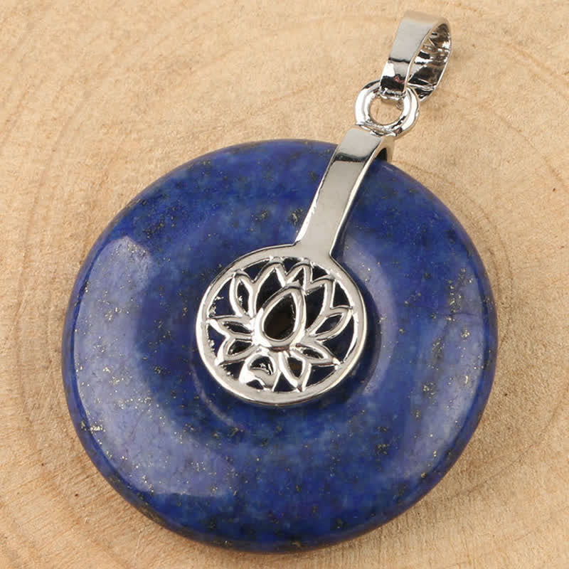 Various Crystal Amethyst Pink Lotus Healing Necklace