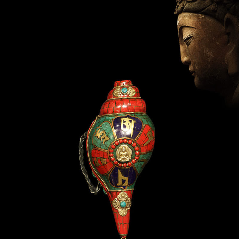 Tibetan Handmade Shankha Conch Shell 23cm | Zen Decor
