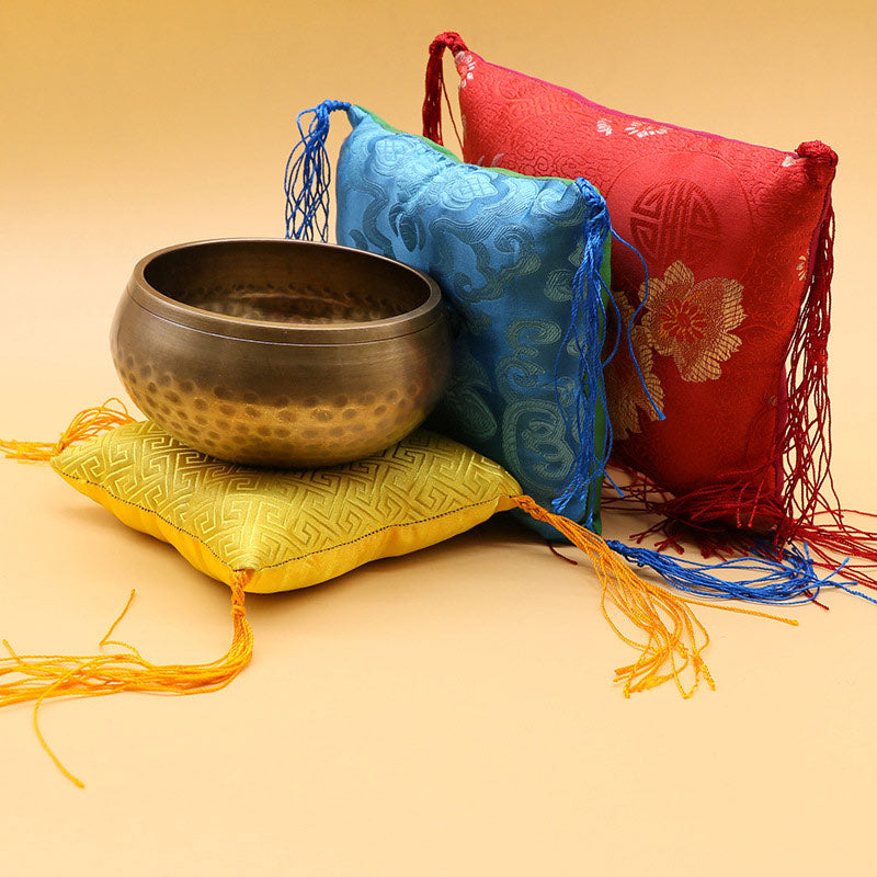 Tibetan Singing Bowl Cushion 10-16cm with Tassel Decoration