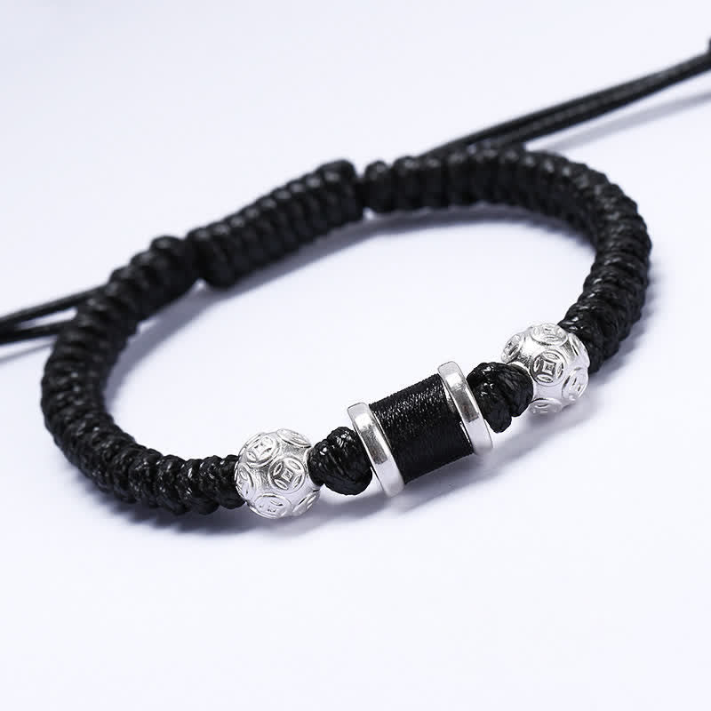 999 Sterling Silver Copper Coin Balance Bracelet for Spiritual Protection