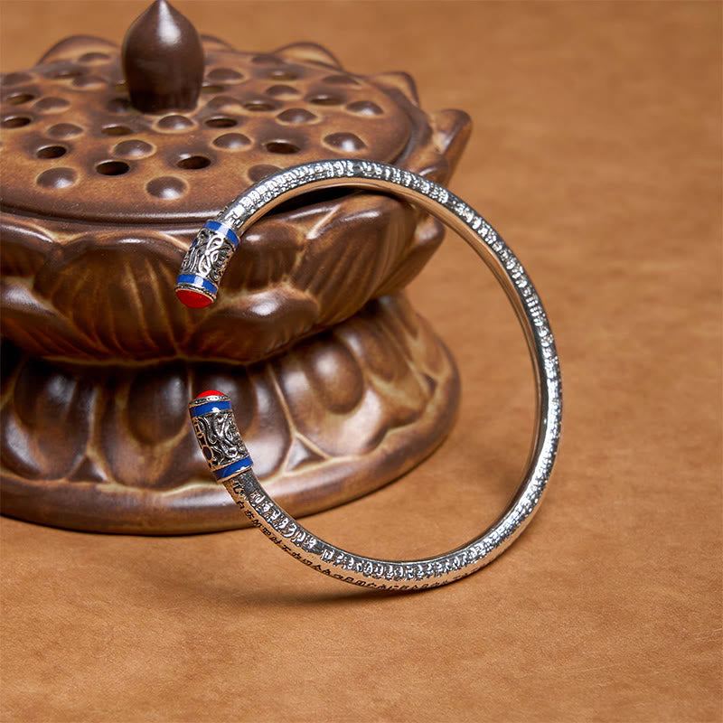 58mm Copper Heart Sutra Carved Coins Healing Bracelet