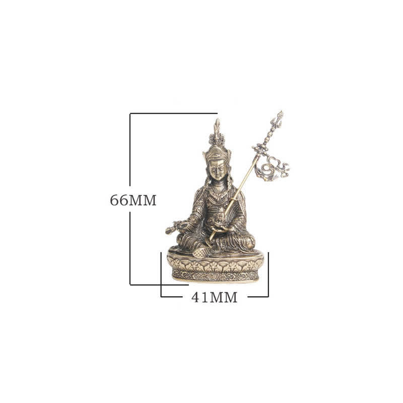 Copper Buddha Statue Padmasambhava Serenity Figure 41x66mm