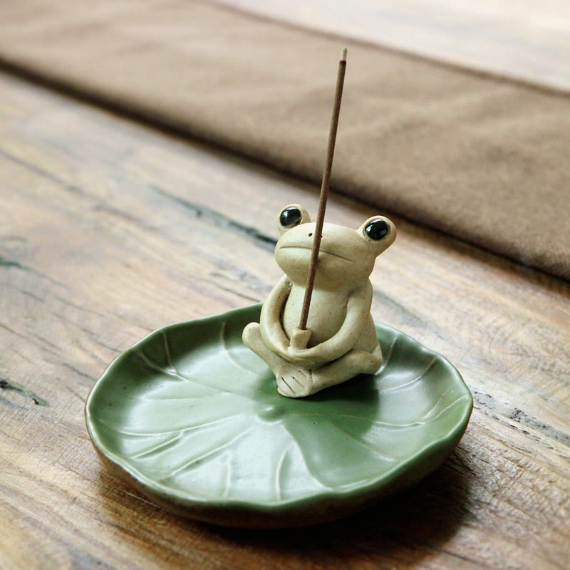 Handmade Ceramic Frog Incense Burner | Meditation Decor