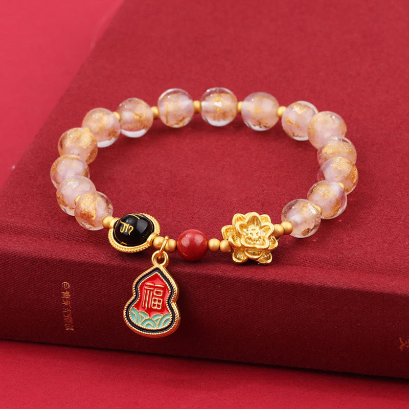 8mm Om Mani Padme Hum Bracelet | Liuli Glass Charm