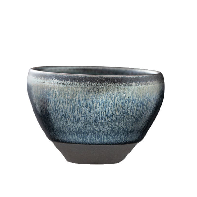 Silver Blue Jianzhan Kiln Change Porcelain Tea Cup | Meditation Supplies