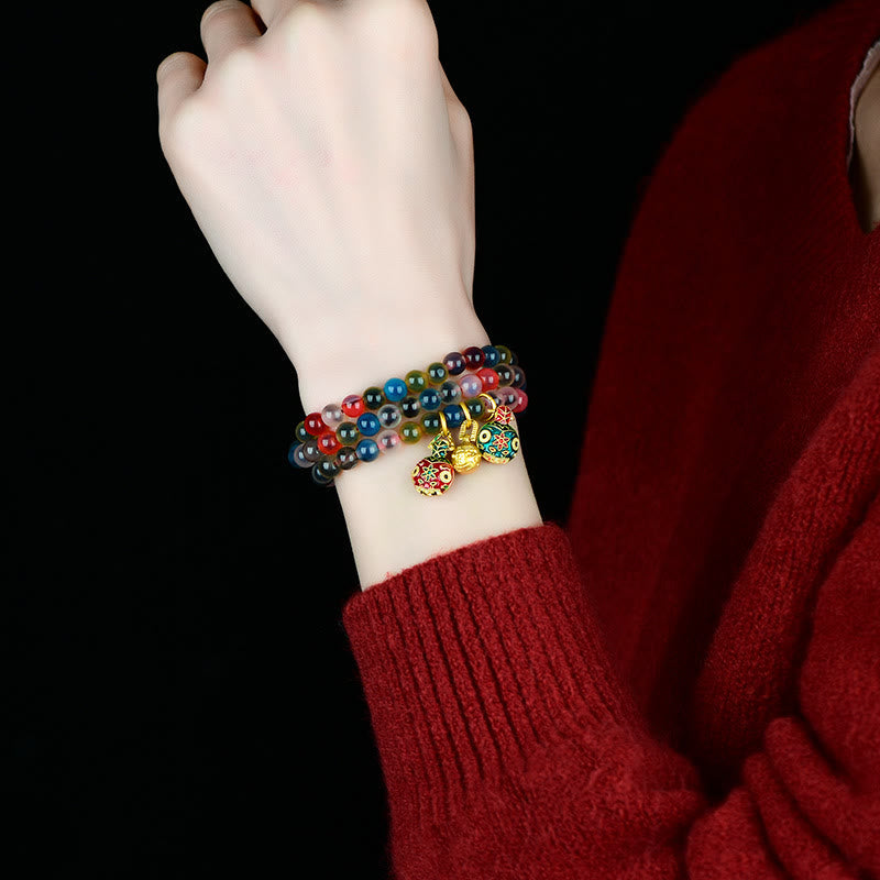 Candy Agate Triple Wrap Bracelet | Family Strength & Blessings