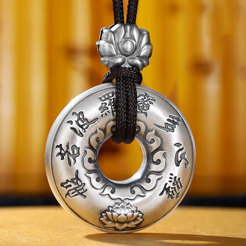 Lotus Necklace 999 Sterling Silver Peace Buckle Pendant