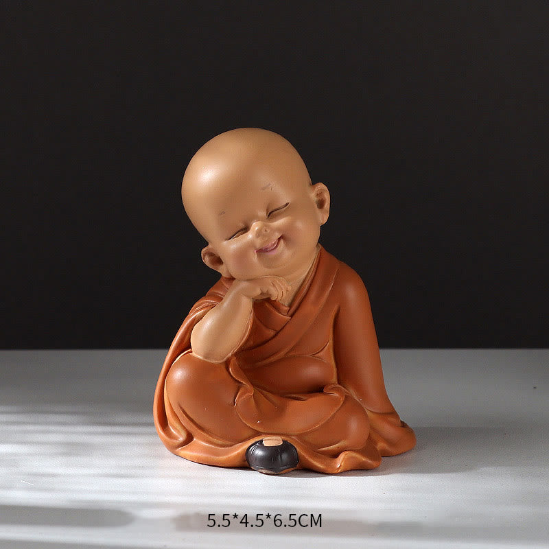 Mini Meditation Praying Monk Resin Buddha Statue for Serenity
