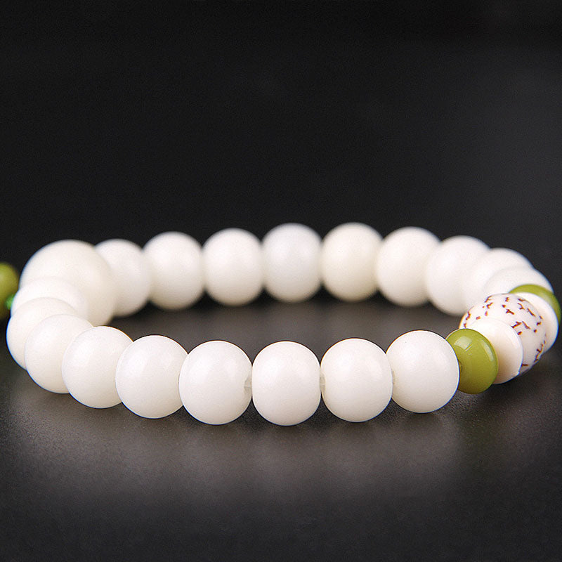 8mm Bodhi Seed Lotus Bracelet for Luck & Enlightenment