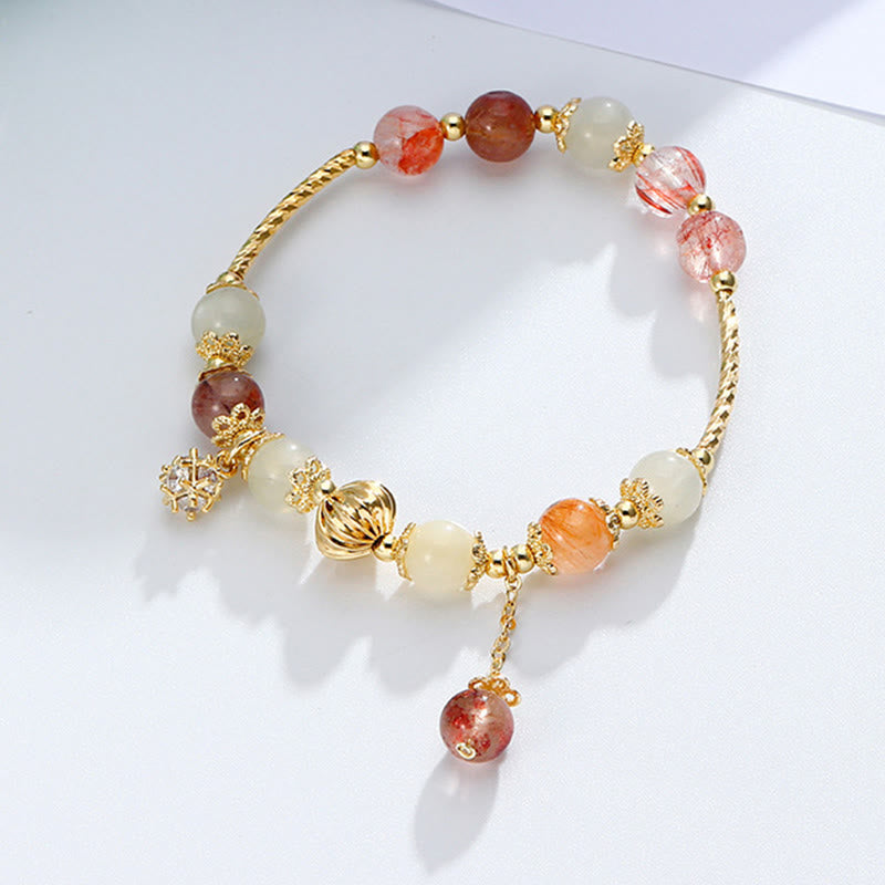Rutilated Quartz Auspiciousness Bracelet 7mm Beads