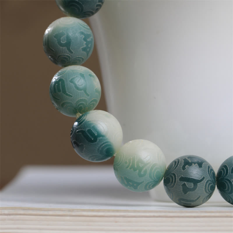 Unisex Bodhi Seed Om Mani Padme Hum Engraved Bracelet