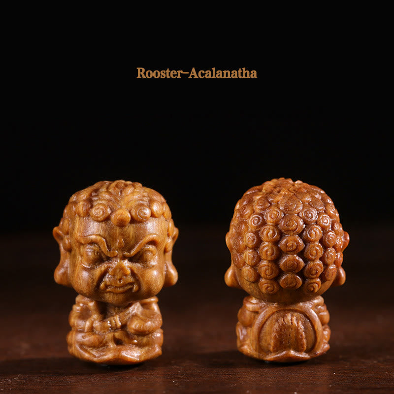 Green Sandalwood Chinese Zodiac Buddha Decoration