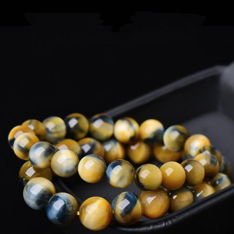 12mm Tiger Eye Courage Strength Protection Bracelet