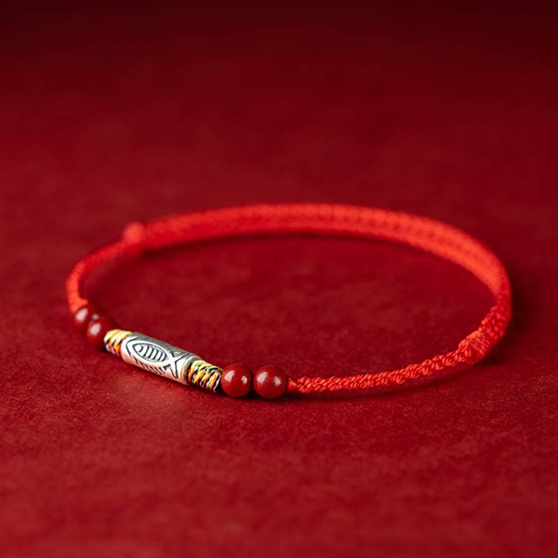 925 Sterling Silver Braided Koi Fish Bracelet for Wealth & Luck