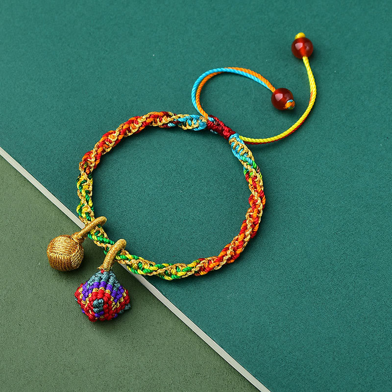 Colorful Rope Luck Bracelet with Zongzi Charm