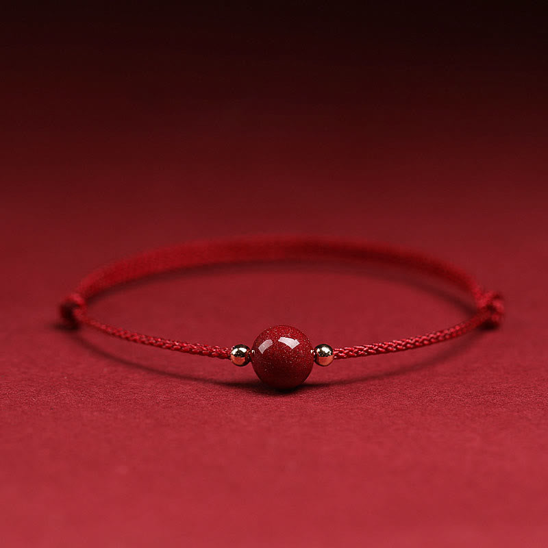 Cinnabar Bracelet and Anklet with Lucky Blessed String
