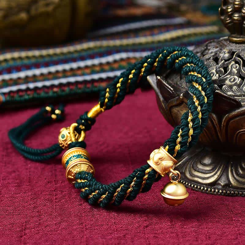 Tibetan Handmade Luck Protection Thangka Prayer Bracelet