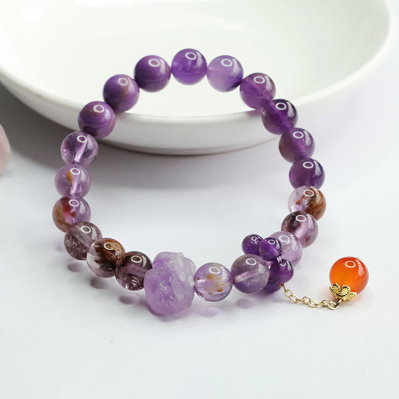 Amethyst Spiritual Awareness Bracelet 7-8mm Beads