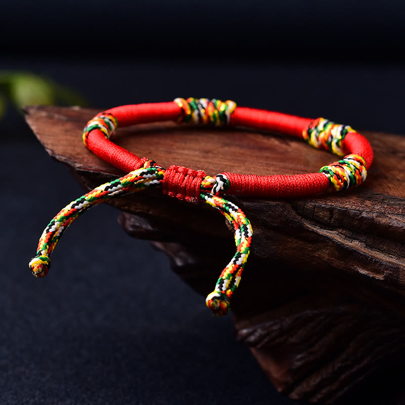 Red String Protection Bracelet with Tibetan King Kong Knot