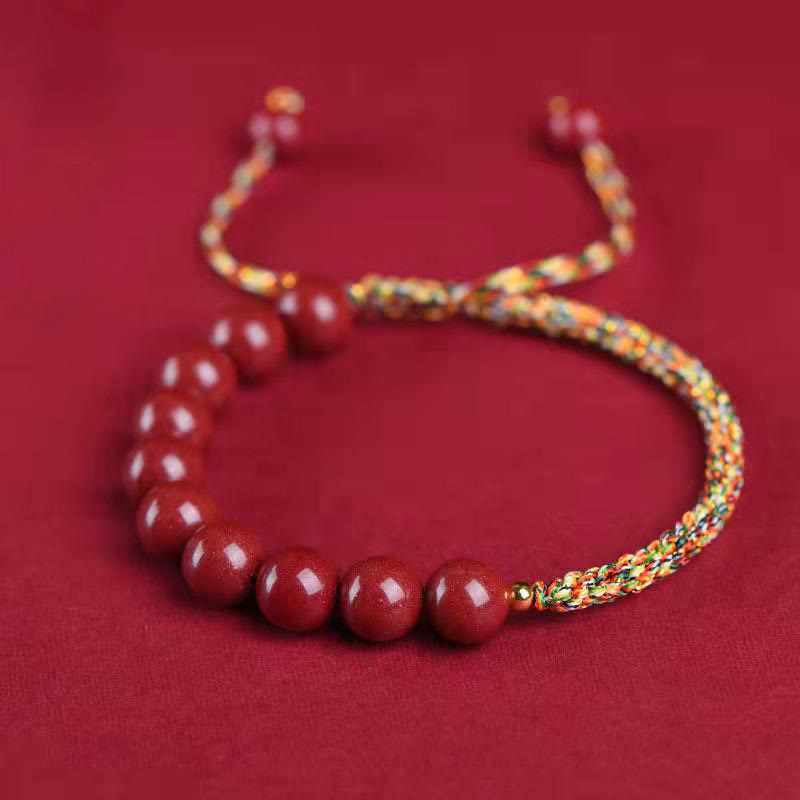 Cinnabar King Kong Knot Blessing Bracelet 8mm