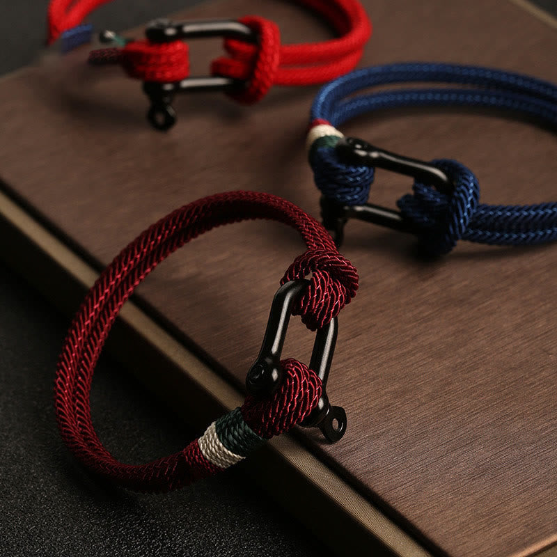 Red String Bracelet with Stainless Steel Buckle for Luck & Protection