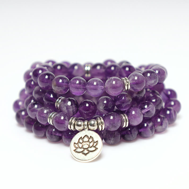 8mm Amethyst Purification Mala Bracelet for Healing