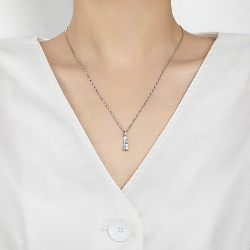 Chalcedony Bamboo Harmony Spiritual Necklace 47cm Pendant