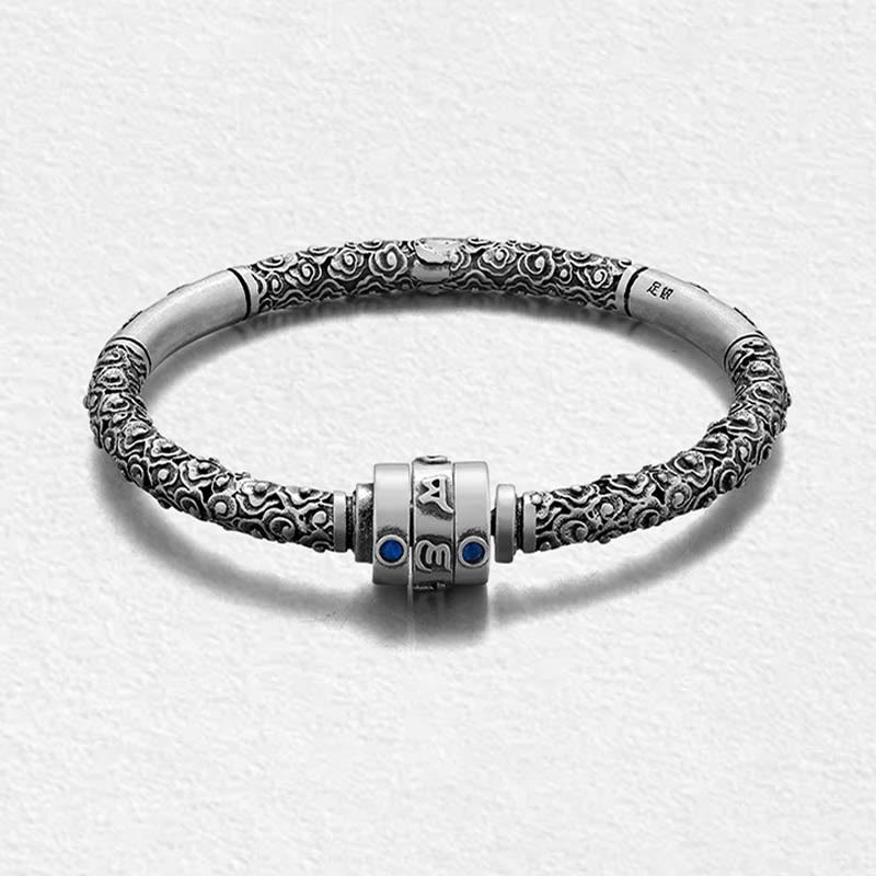 990 Sterling Silver Om Mani Padme Hum Creativity Bracelet Bangle
