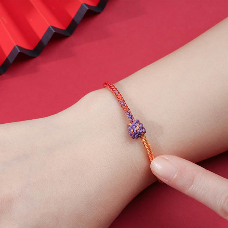Colorful Purple Gold Red Braided Rope Bracelet for Balance