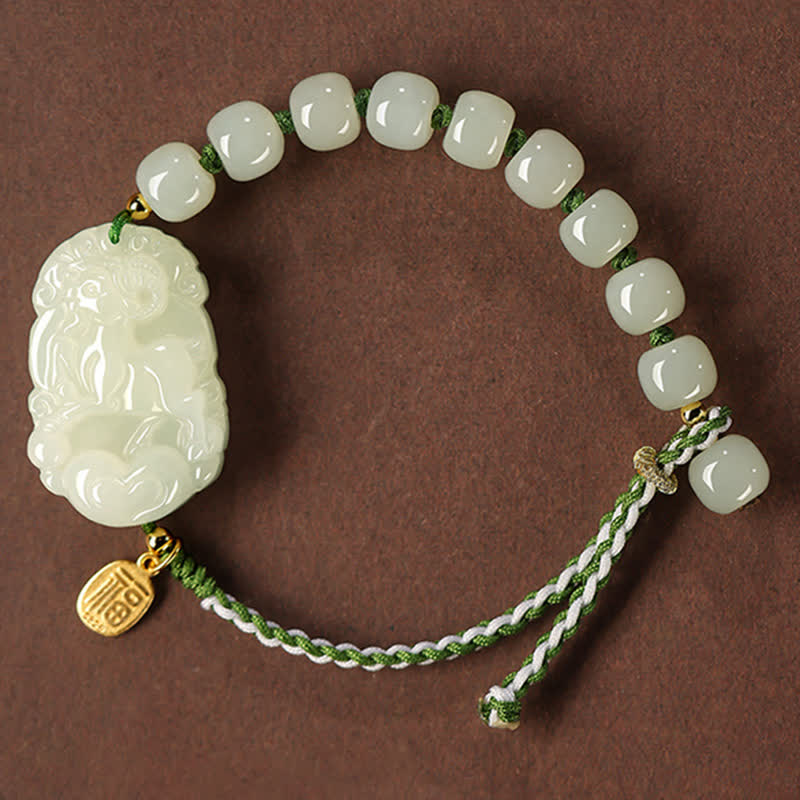 Hetian Jade Luck Bracelet | 925 Sterling Silver String