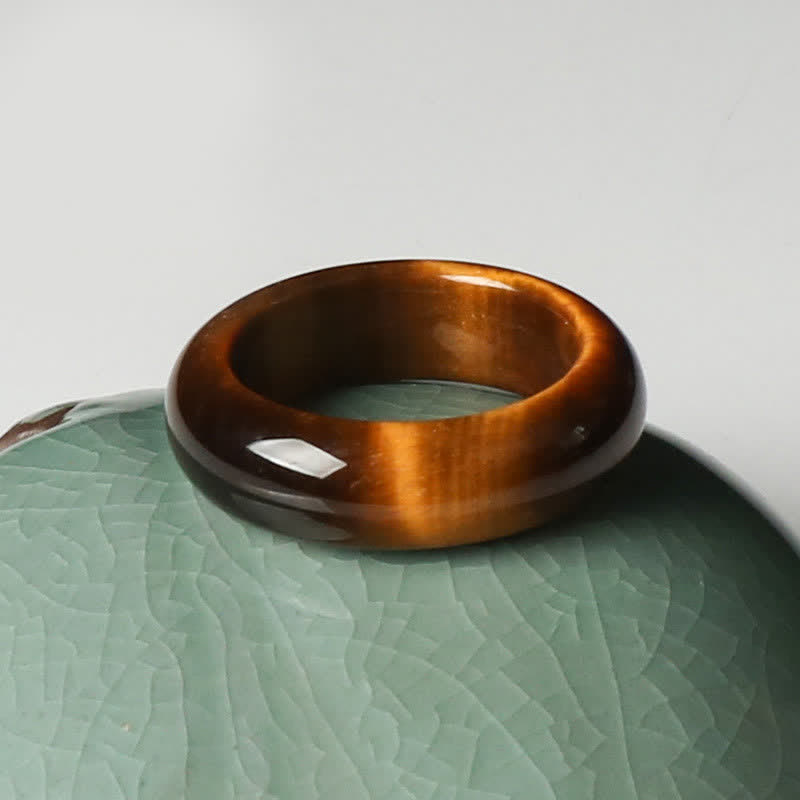 Unisex Tiger Eye Ring for Strength & Protection 16-21mm