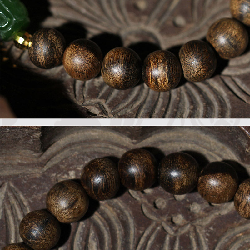 8mm Brunei Agarwood Lotus Peace & Strength Bracelet