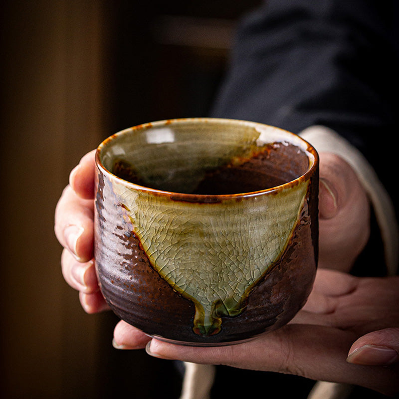 Retro Brown Ceramic Zen Teacup 130ml Meditation Cup