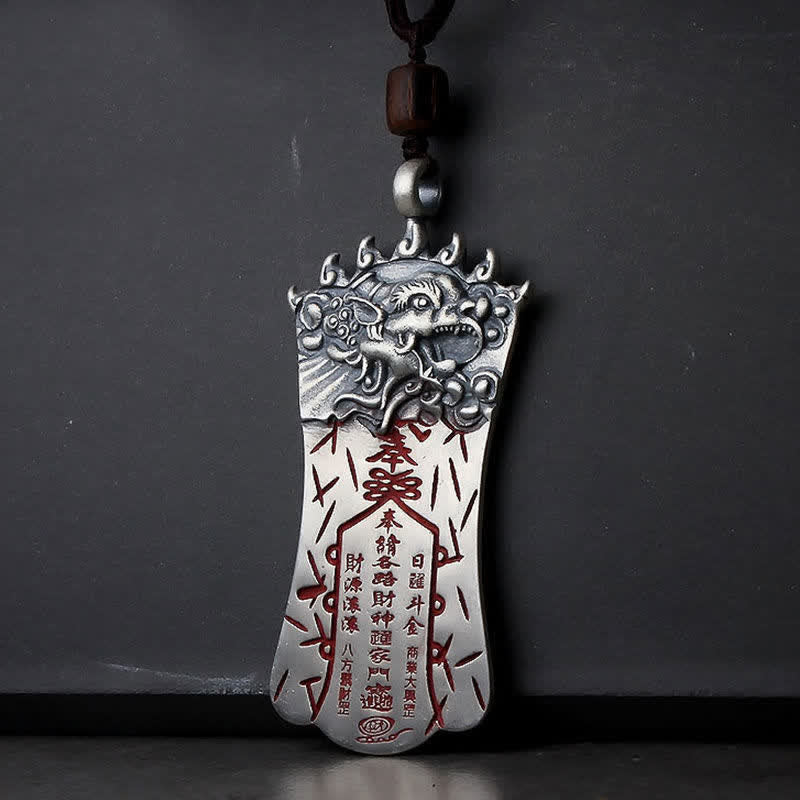 Unisex Feng Shui Pixiu Cinnabar Balance Necklace Pendant
