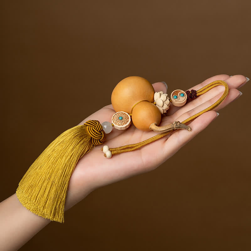 Lotus Feng Shui Gourd Tassels Car Hanging Charm