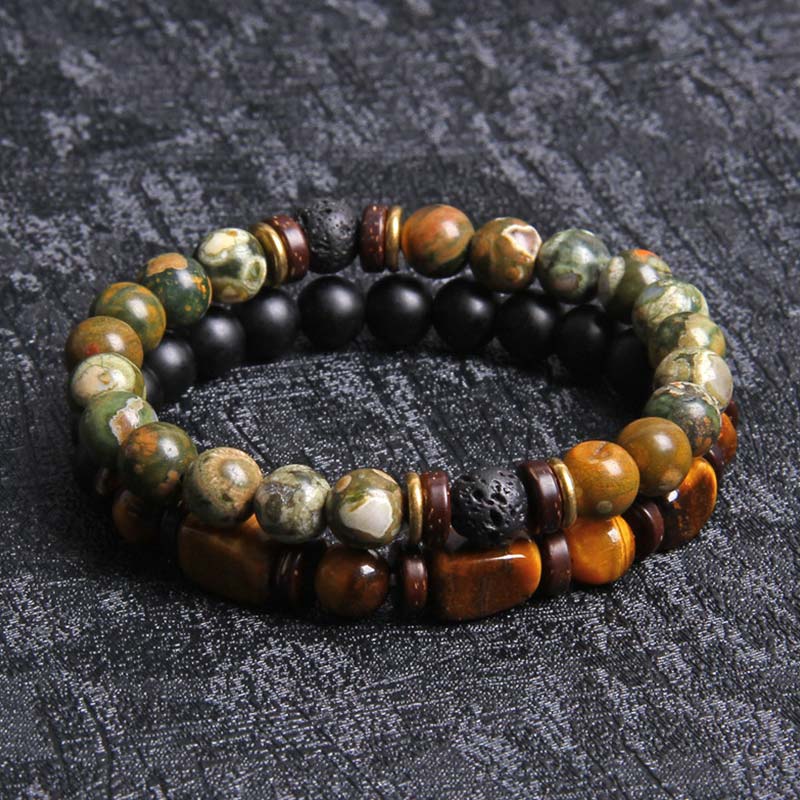 8mm Tiger Eye Emperor Stone Healing Bracelet for Meditation