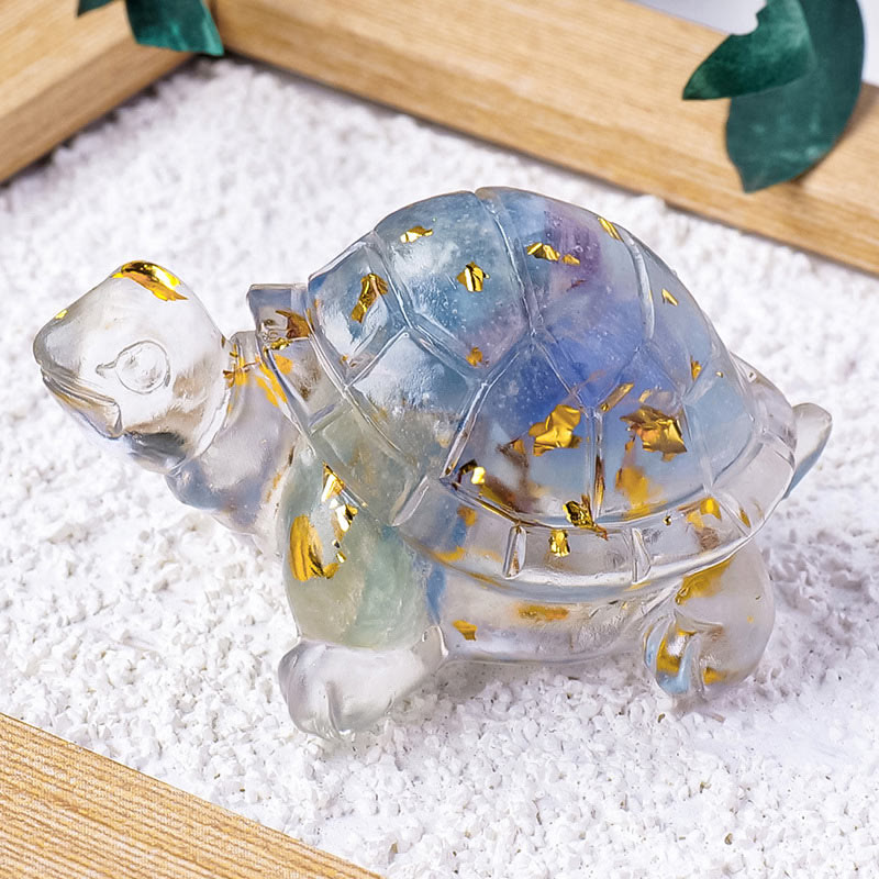 5cm Citrine Stone Mini Turtle Figurine for Prosperity
